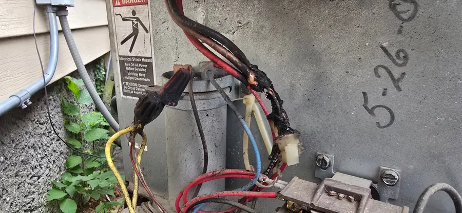 Compressor electrical repair on a commercial condensing unit